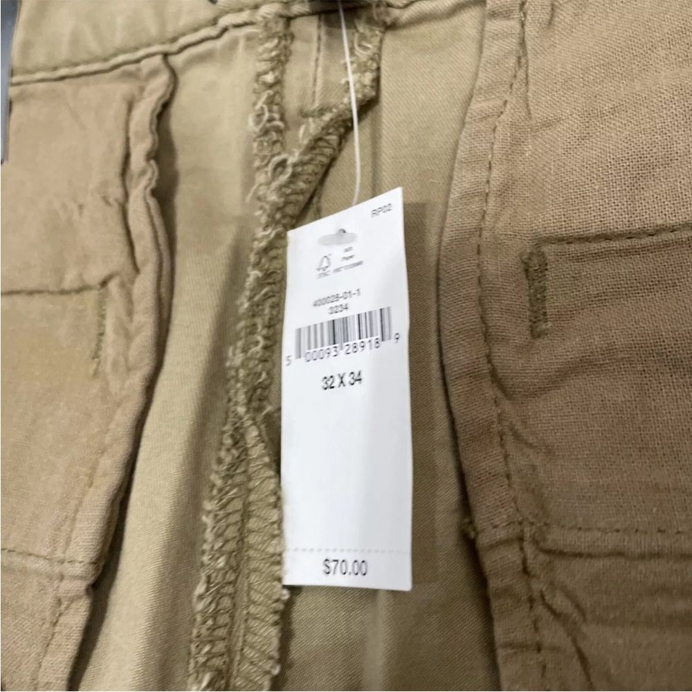 Banana Republic Athletic Fit Pants Mens 32x34 Khaki Tan Flat Front Chino New - Picture 6 of 16